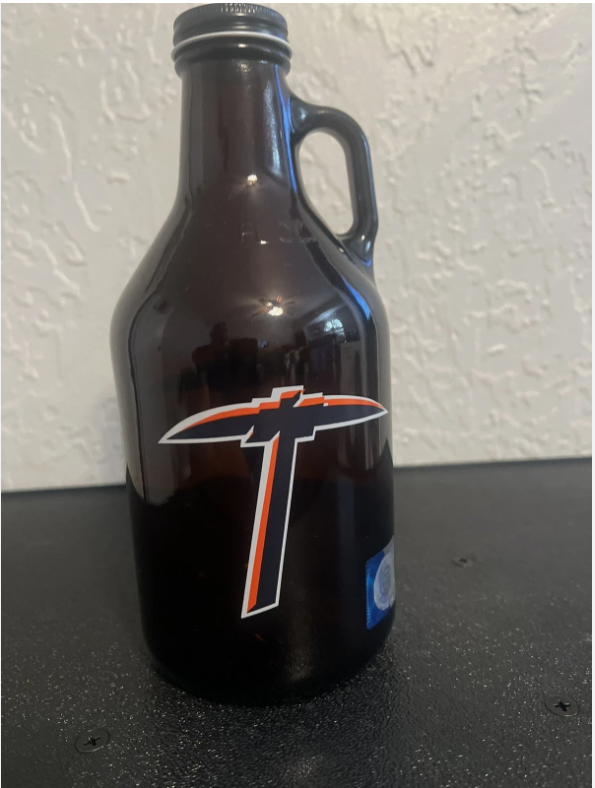 Texas Western - UTEP - 32 oz Glass Growler - 1966 - RARE