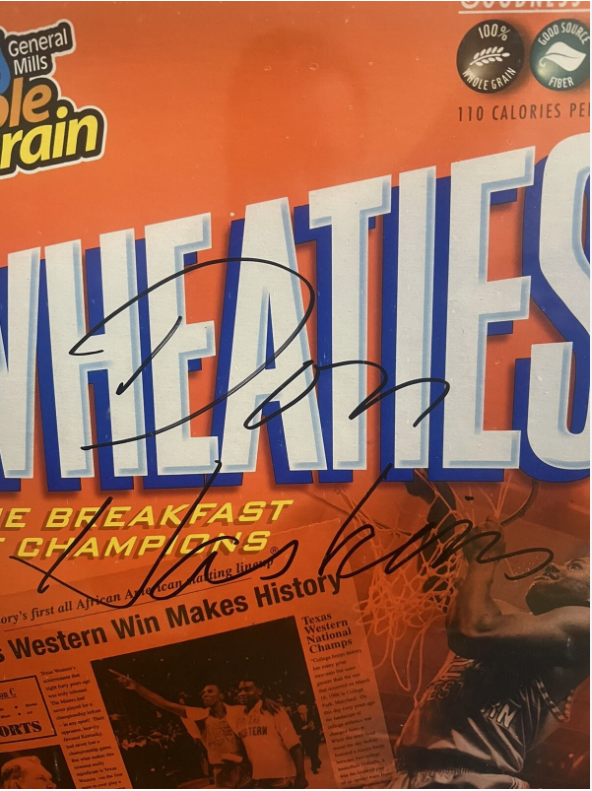 DON HASKINS AUTO - WHEATIES 40TH ANNIVERSARY BOX - UTEP - Glory Road w/ News Art