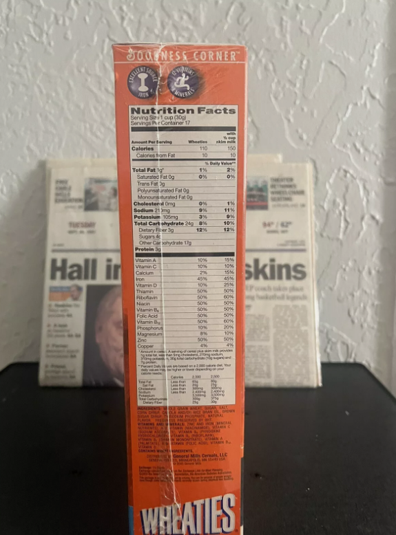 DON HASKINS AUTO - WHEATIES 40TH ANNIVERSARY BOX - UTEP - Glory Road w/ News Art