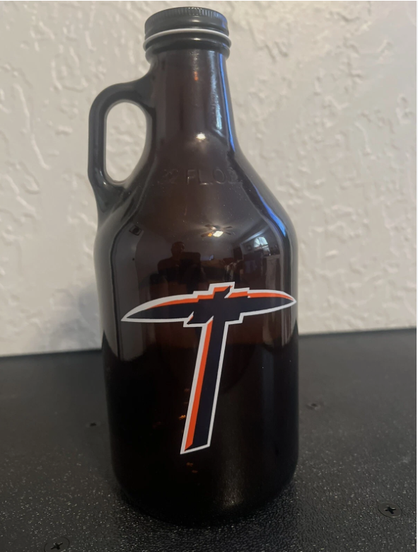 Texas Western - UTEP - 32 oz Glass Growler - 1966 - RARE